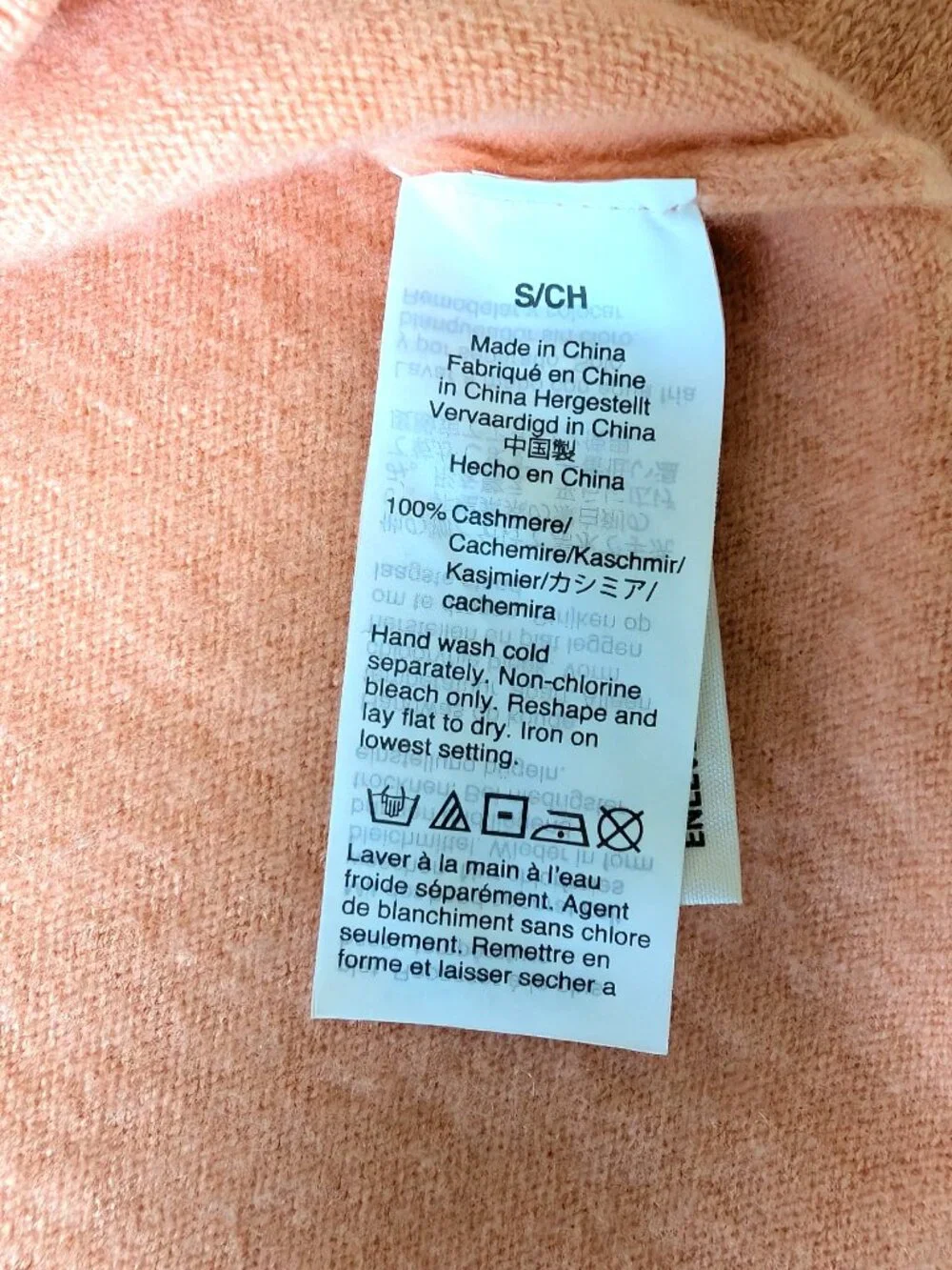 J.Crew 100% Cashmere Sweater Women’s Small Peach Crewneck Long Sleeve Soft